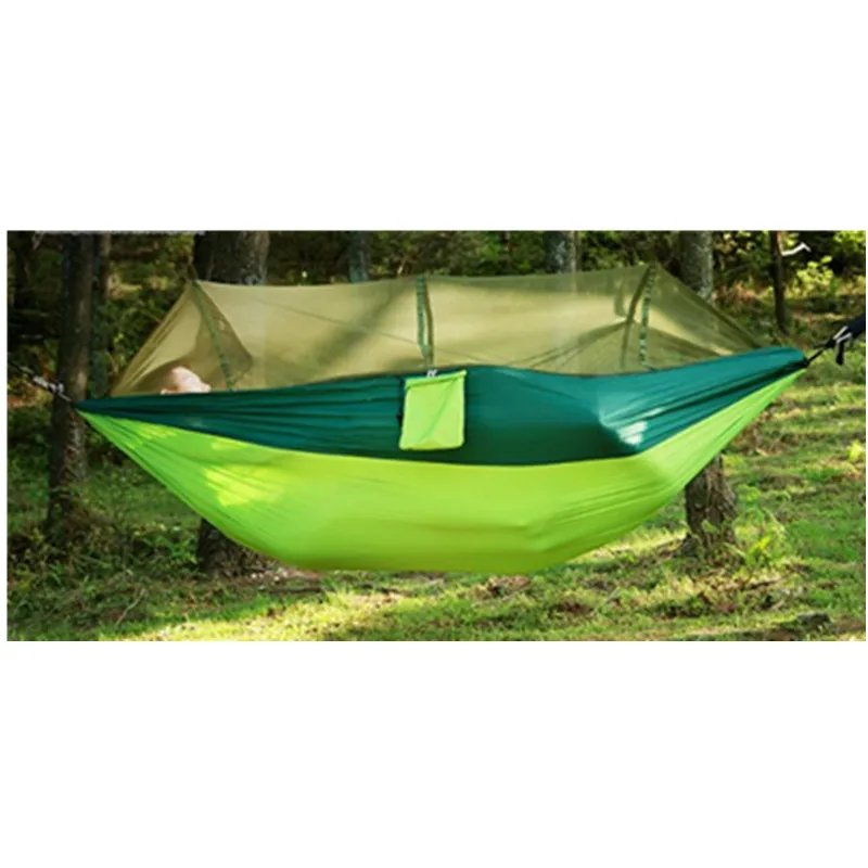 Outdoor Parachute Cloth Hammock With Mosquito Net Ultra Light Nylon Double Army Green Camping Aerial Tent Creative Hammock-67