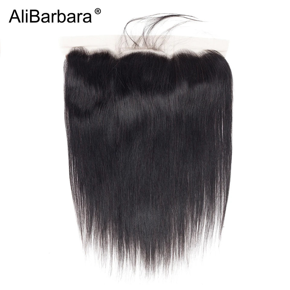 Бразильские прямые человеческие волосы, 3 пряди, с фронтальной кружевной застежкой, волосы alibarbara, волнистые пряди, человеческие волосы Remy для наращивания