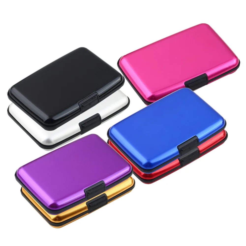 

1pcs Waterproof Business ID Credit Card Wallet Holder Aluminum Metal Case Glossy Box 2017 popular Worldwide sale