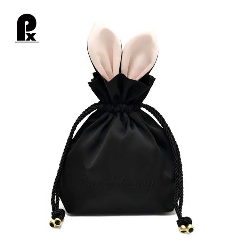 

Animal Rabbit Ear Cosmetic Bag Storage Bags Women Travel Lazy Makeup Bag Cute Cartoon Drawstring Toiletry Organizer Bag 2018