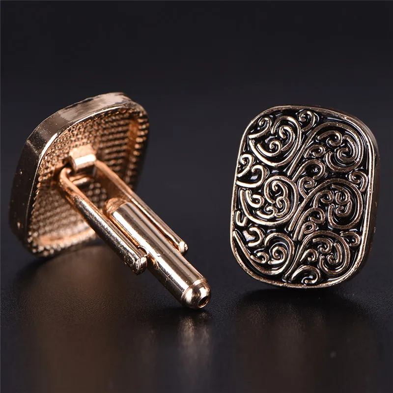 1 Pair Gold Black Cufflinks Fashion Enamel Metal Cufflink Cuff Link 2cm