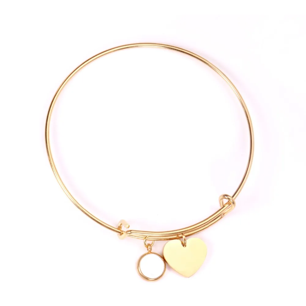 LUXUSTEEL золото/серебристый цвет регулируемый проволочные браслеты для женщин/для мужчин в форме сердца Подвески самодельные ювелирные дропшиппинг