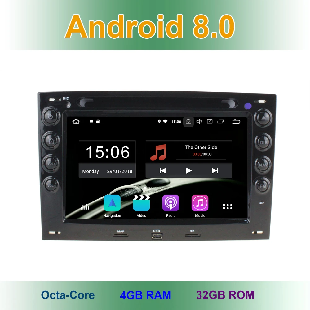 

4GB RAM Android 8.0 Car DVD Player GPS for Renault Megane2 Megane 2 2006-2010 with wifi Bluetooth Stereo Radio