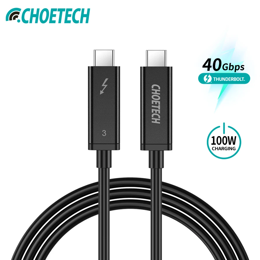 

CHOETECH Thunderbolt 3 Cable 40Gbps 100W Charging Support 5K UHD display 4K 60HZ USB Type C HDMI Cable For 2016-2018 Macbook Pro