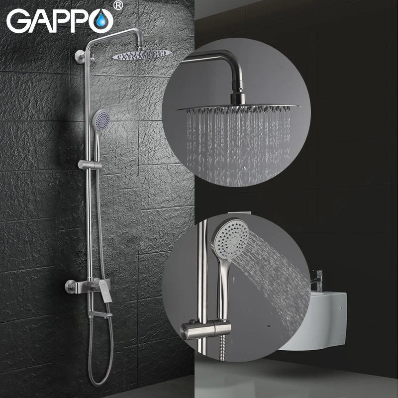 

GAPPO bathroom shower faucet set stainless steel rain shower waterfall mixer tap Bath shower head mixer torneira