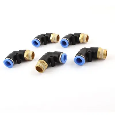 5 Pcs Pneumetic 10mm to 3/8&quot PT Male Thread One Touch Elbow Quick Fittings | Обустройство дома