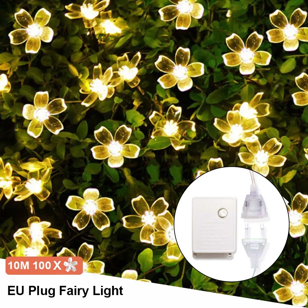 220v eu plug led fairy light warm white