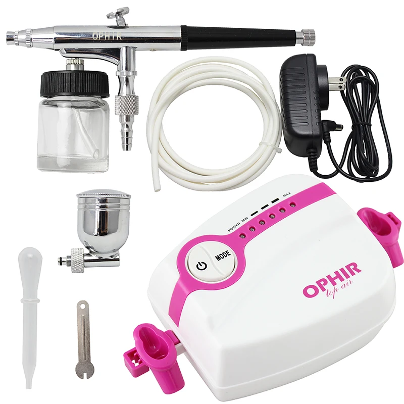  OPHIR Pro Portable Airbrush Compressor Kit 5-Adjustable Mini Air Compressor for Cake Decorating Bod