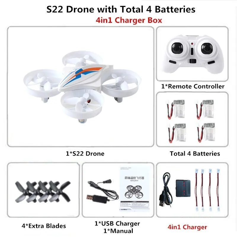 Mini Drone RC Helicopter Remote Control Quadcopter 2.4GHz 6-Axis Gyro Headless Mode Quadrocopter Drones Toys for Children - Цвет: W6