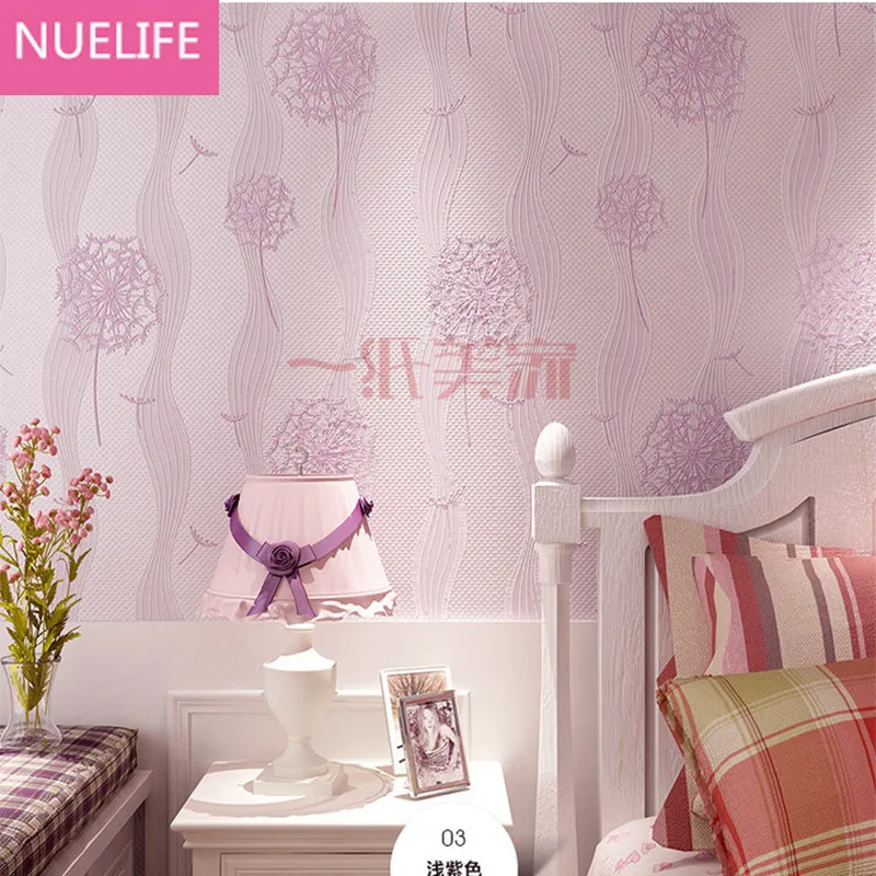 

0.53x10 Meter Non-woven Pastoral Style Dandelion Pattern Wallpaper Wedding Room Bedroom Living Room TV Backdrop Kids Wallpaper