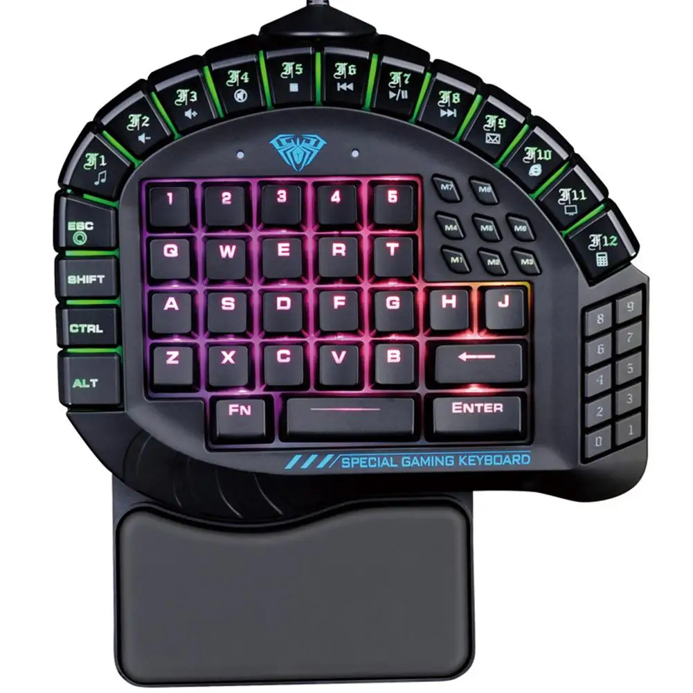 

E-sports Mechanical Keyboard Game RGB Backlight One-Handed Keyboard Usb Game Keypad 60 Keys Gaming One-Handed Keyboard