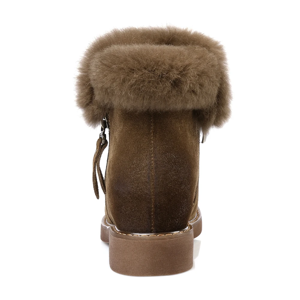 En Suède Bottes Mode Vache Chaussures Hiver Cuir Noir khaki Neige Comfortbale De Fourrure Lapolaka Réel Bottines D'hiver Gros Femmes Femme 5SfwxtSPq