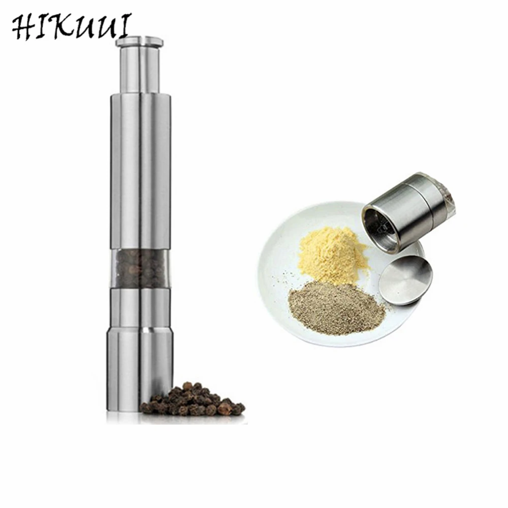 Stainless Steel Cylindric Portable Mill Grinder Manual Pepper Salt Spice Grind Tool Cooking Tool