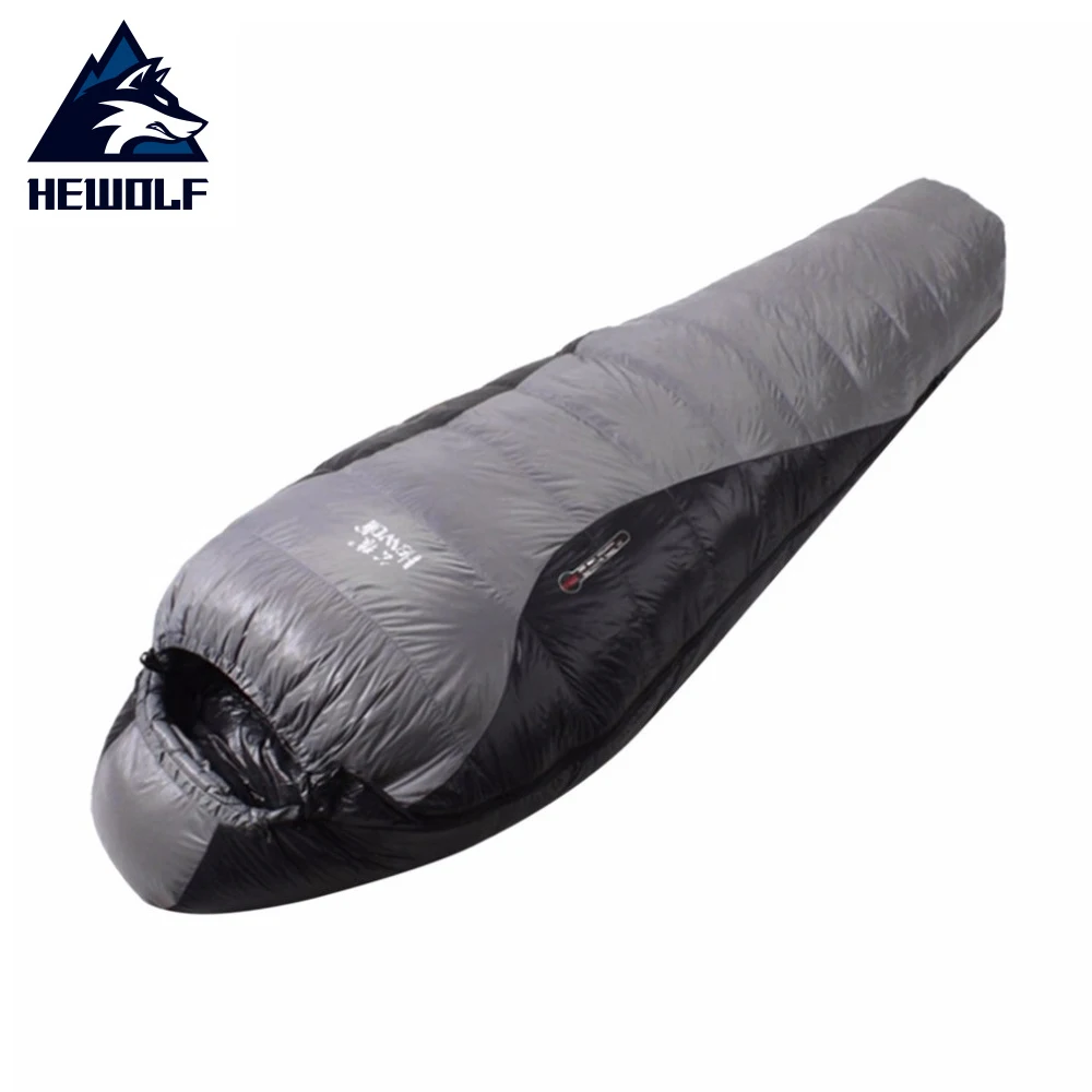 

Hewolf Autumn Winter Outdoor Ultra-light Waterproof Warm Sleeping Bags Sport Hiking Camping Thickening Duck Down Mummy Bed Brand