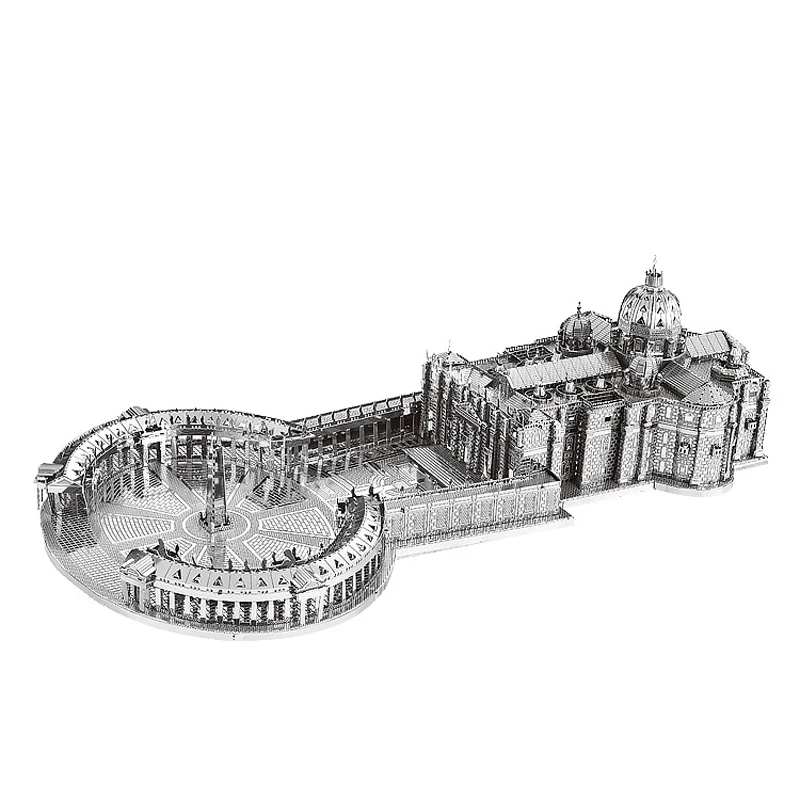 Beste Nanyuan 3D Metalen Puzzel St. Peter s Basiliek gebouw Model DIY Laser Cut Monteren Jigsaw Speelgoed Desktop decoratie GIFT Voor Audit