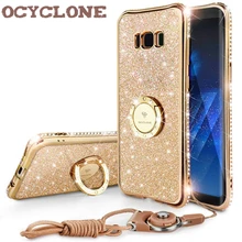 For Samsung Galaxy S8 S8 Plus Case RingDiamond Cover For Samsung Note 8 Case Ring Bling Cover For Galaxy S8+ Case Glitter Purple
