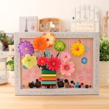 Button flower DIY children’s Handmade material package, kindergarten gift birthday gift, practical reative Toys Room Decoration
