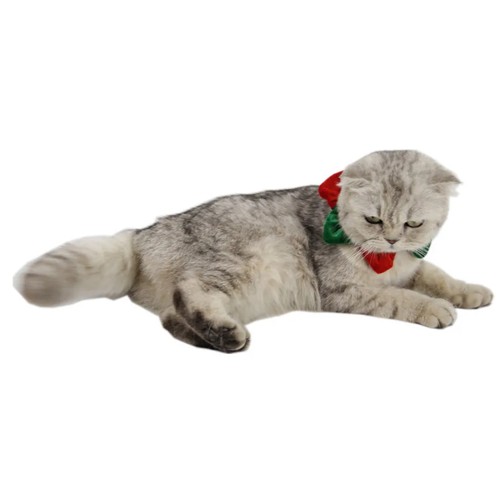 Christmas Red And Green Stitching Collar Protective Ring Pet Cat Puppy Collar Christmas Decorations For Home