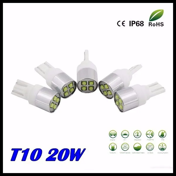 2 чипа Cree T10 W5W 20 Вт Φ 6000K белый яркий светодиодный ОД с отражателем 12 В 24 С Драйвером