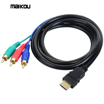 

HDMI to 3 RCA HDMI AV HD Cable for Computer TV STB - Black (150cm) - HEISE