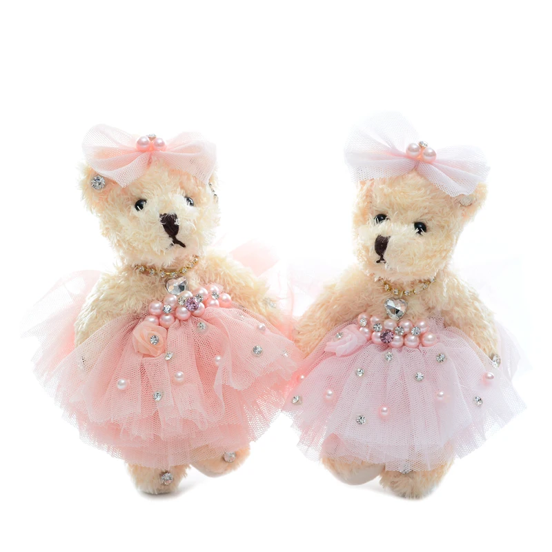 

2 Styles Wedding Teddy Bear Plush Doll Stuffed Animal Toys Baby Developmental Dolls Home Car Decor Ornaments Lover Gift 15CM