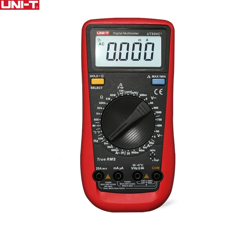 

UNI-T UT890C+ True RMS Multimeter LCD Digital Display Electrical Tools Handheld Ohm AC/DC Voltage Ammeter Current Tester