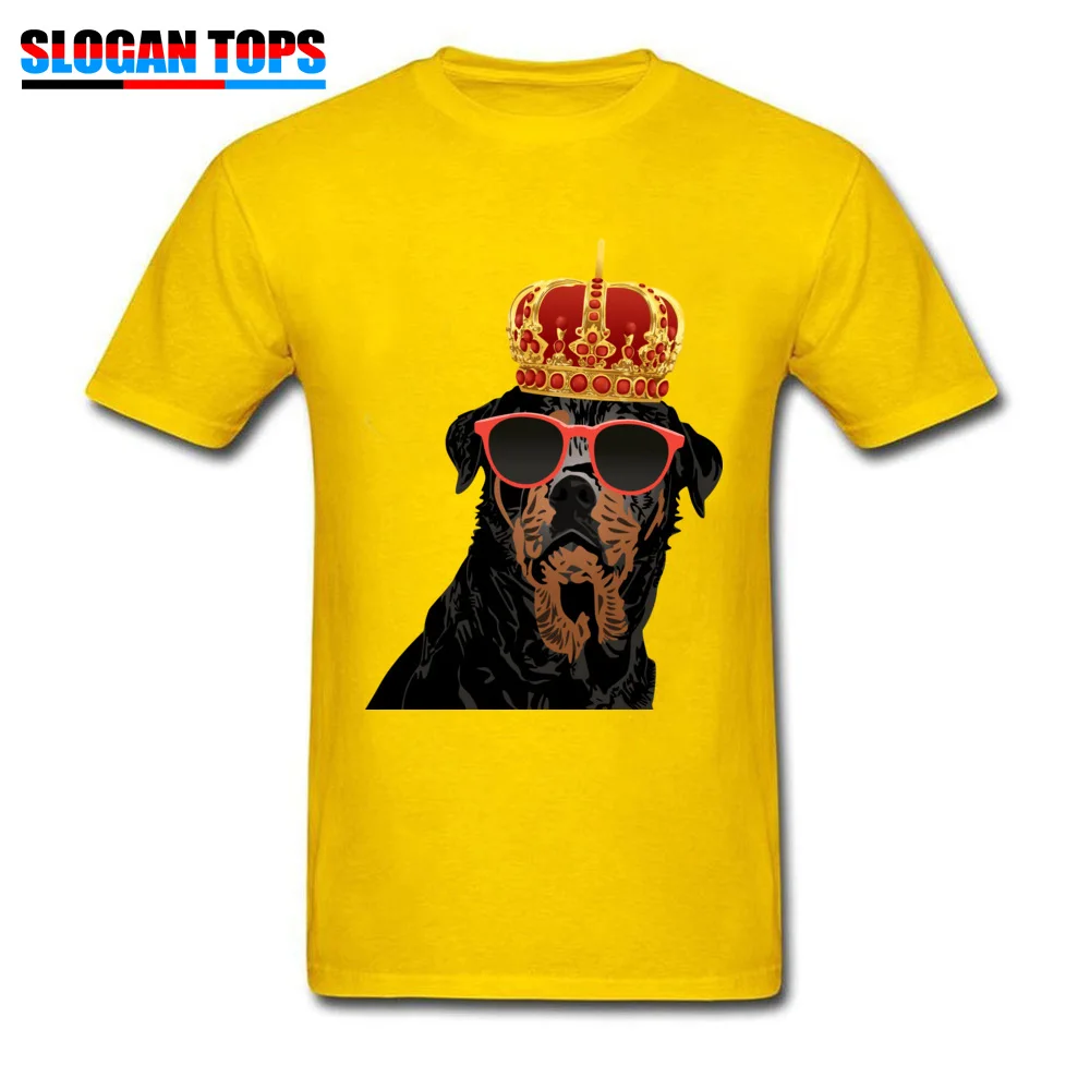 Slim Fit Summer Fall 100% Cotton Fabric Crewneck Tops T Shirt Short Sleeve Normal Clothing Shirt New Coming Design T-Shirt Thug Life King Rottweiler Funny T shirt for Rottweiler Parents o yellow