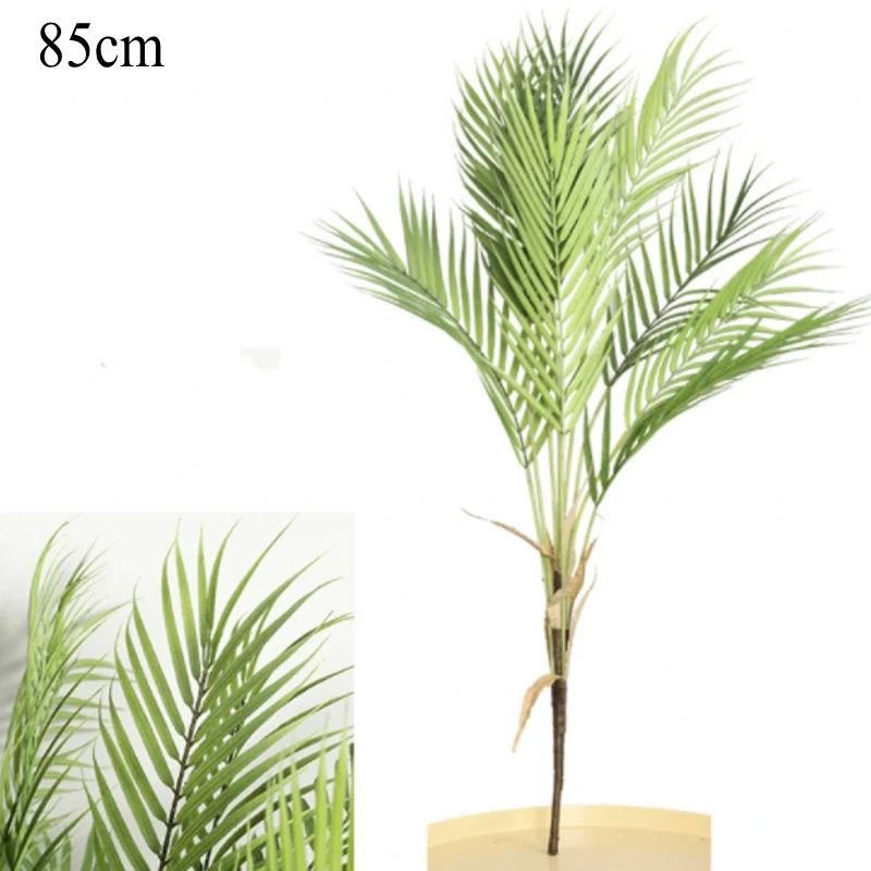 Fake Palm Leaves Plastic Tree Plant Artificial Tropical Indoor