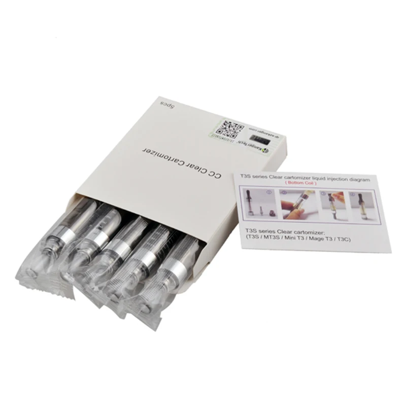 

5pcs Kanger T3S Atomizer 3ml Tank Fit EGO EVOD E Cig CE4 Compatible with All Ego T 510 Battery Bottom Coil Heating Atomizer