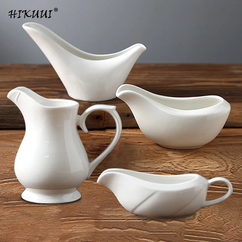 

4 Style Gravy Boats Milk Jugs Beef Steak Juice Bucket Sauce Container Plate Tableware Coffee Accessories