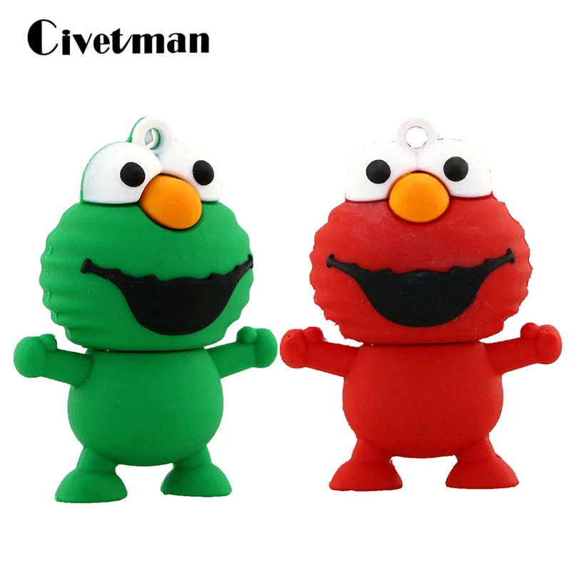 

USB Flash Drive Cartoon Mini Sesame Street Pen Drive 4GB 8GB 16GB 32GB 64GB 128GB Memory Stick Real Capacity Pendrive Gifts