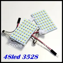 Светодиодные панели автомобиля 48smd 3528 1210 LED чтения LED Купол света салона свет с 2 defferent Адаптеры для сим-карт