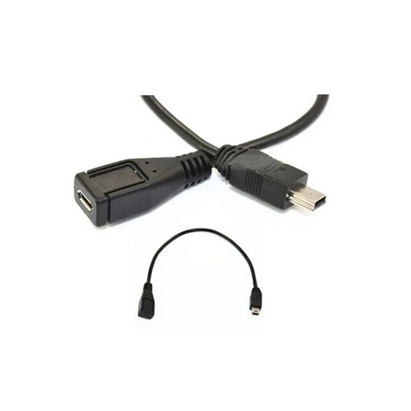 Высококачественный практичный черный адаптер USB 2 0 Mini 5 Pin папа Micro мама|Кабели для