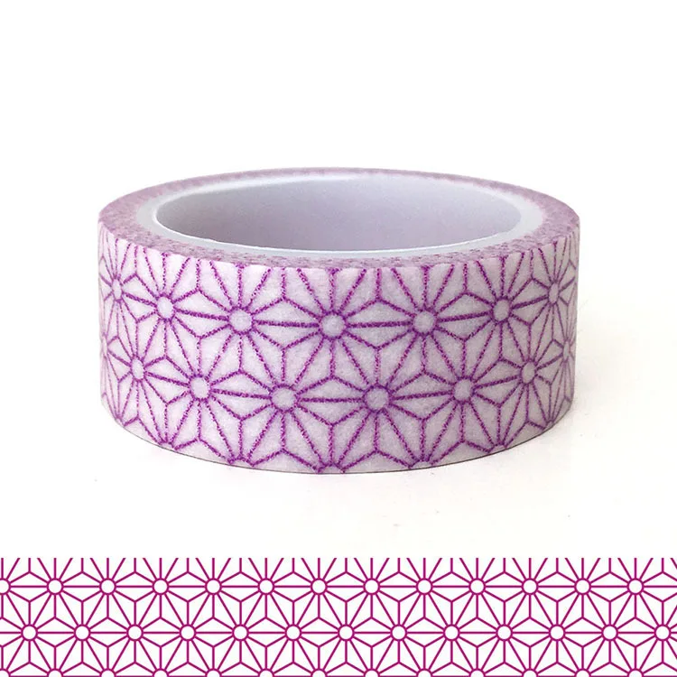 

20pcs/set Purple Geometric Patterns Festival Theme DIY Decorative Washi Sticker Wholesale Handbook and Paper Washi Tape Kawai