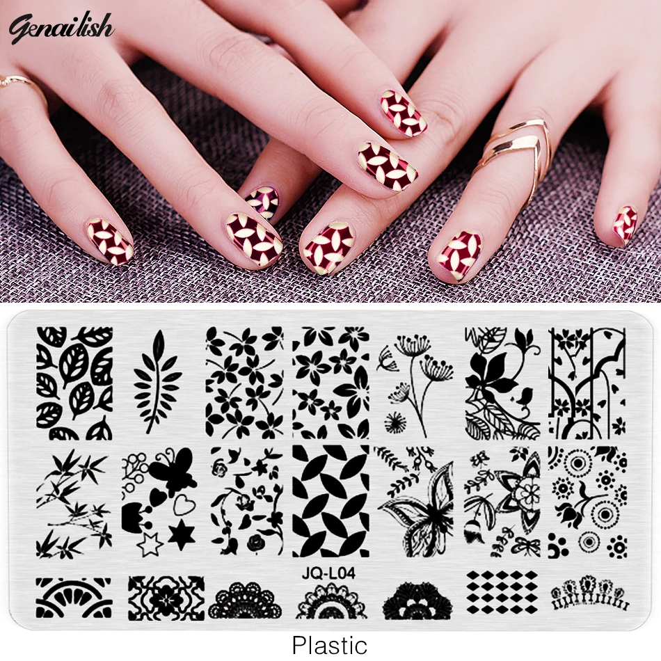 SJQL Stamp Flower Nail Stamping Plates Image High Quality Plastic Plate