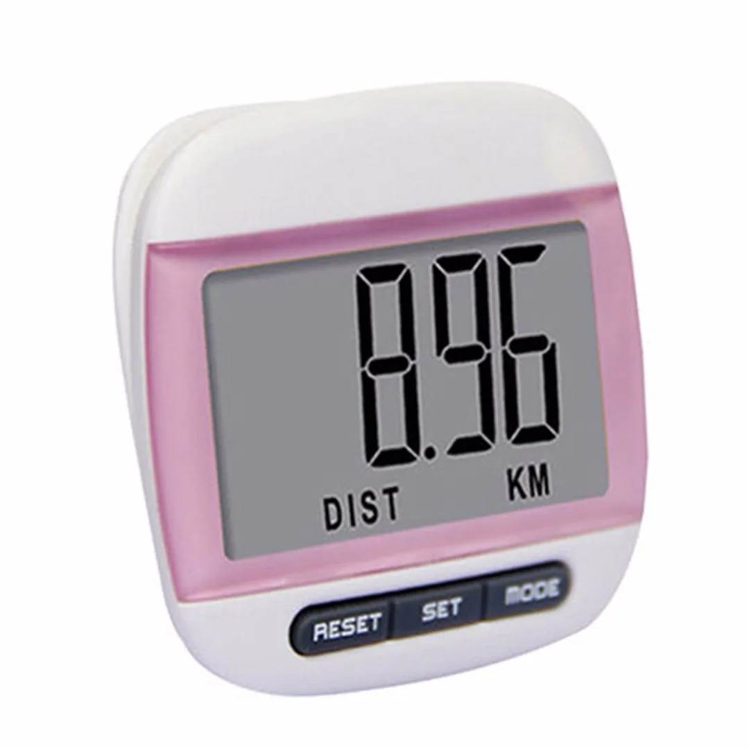 LCD Belt Clip Multi Function Pedometer Walking Steps Count KM Distance