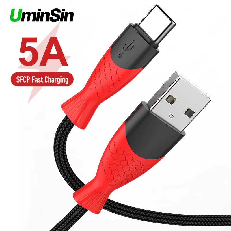 

Uminsin 5A USB 3.0 Type C Fast Charging Cable Type-c sync data Cord Phone Charger For Xiaomi Samsung S9 S8 Note 9 8 Huawei P20