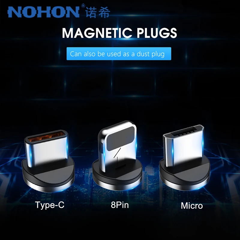 NOHON 2 в 1 Магнитный зарядный кабель освещение для iphone XS MAX X Micro usb type C для samsung huawei Xiaomi телефон магнитные кабели