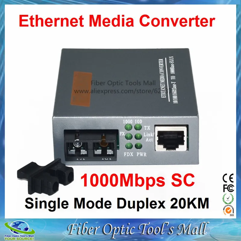 imágenes para Gigabit HTB-GS-03 Monomodo Dúplex de Fibra Óptica Media Converter 1000 Mbps Puerto 20 KM SC fuente de Alimentación Externa imágenes para Gigabit HTB-GS-03 Monomodo Dúplex de Fibra Óptica Media Converter 1000 Mbps Puerto 20 KM SC fuente de Alimentación Externa