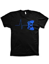 2017 New Arrivals Heartbeat of a gamer t shirt funny gaming t shirts video game shirt Cartoon tee shirt homme high quality top