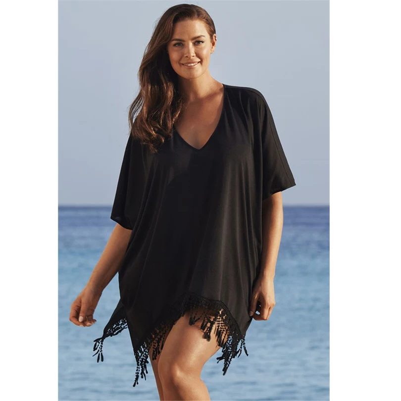 Hot Tassel Women Swimwear Summer Beach Cover Up Plus Size , Outings