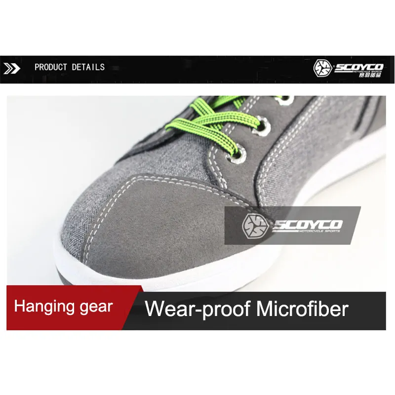 SCOYCO Motorcycle Shoes Anti-skip Breathable Shockproof Protective Touring Casual High Ankle MBX/MTB/ATV Riding Boots MT016