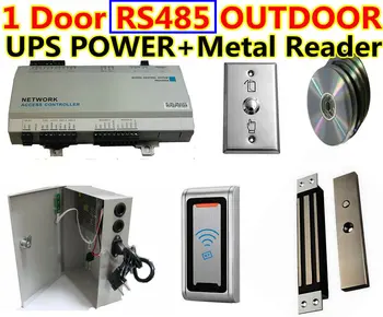 

1 OutDoor Controller RS485 Panel with Access 485 telecommunication+ EM RFID ID Card Metal reader+UPS power box+Magnetic Lock