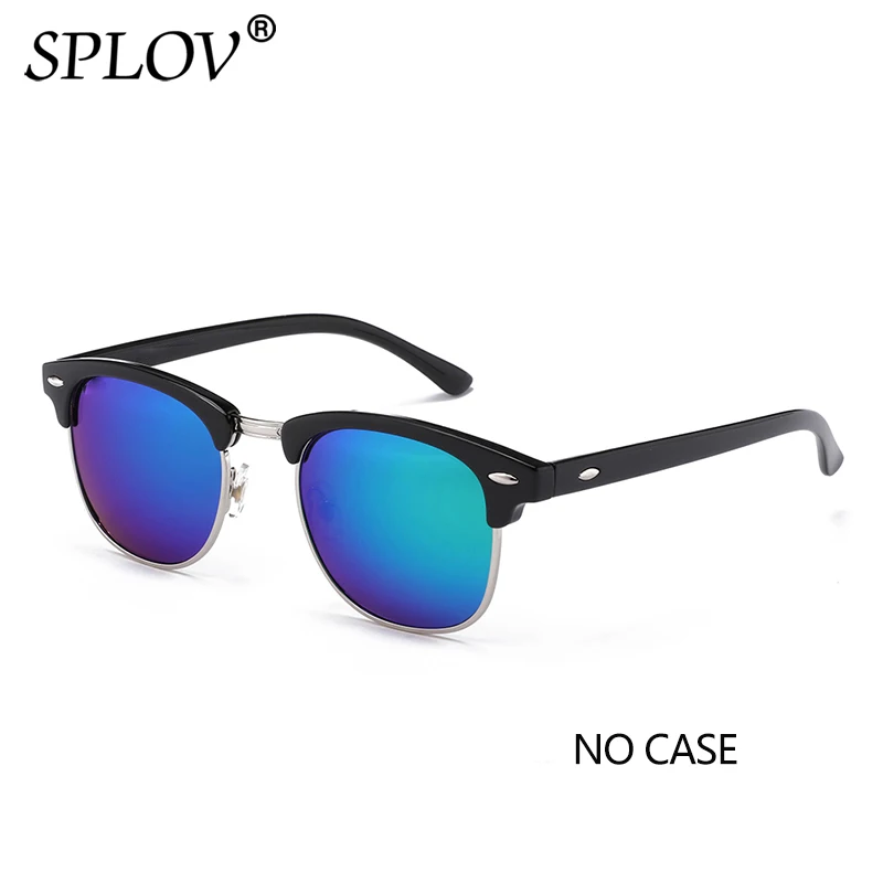 SPLOV поляризационные солнцезащитные очки без оправы для мужчин и женщин, Ретро стиль, металлические солнцезащитные очки, классические полуоправы, очки для вождения
