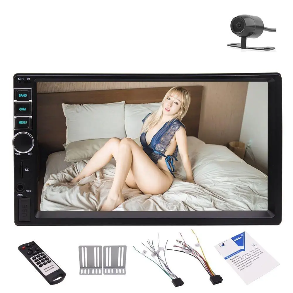 

Rear Camera+MP5 Player 7'' Screen Double 2 Din Car Stereo Video Audio in Dash Autoradio Bluetooth Radio Car Deck Headunit