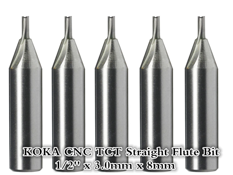 1/2''*3.0mm*8mm Freeshipping CNC Straight End Mill.woodworking insert router bit solid carbide TCT end milling cutter MDF PVC |
