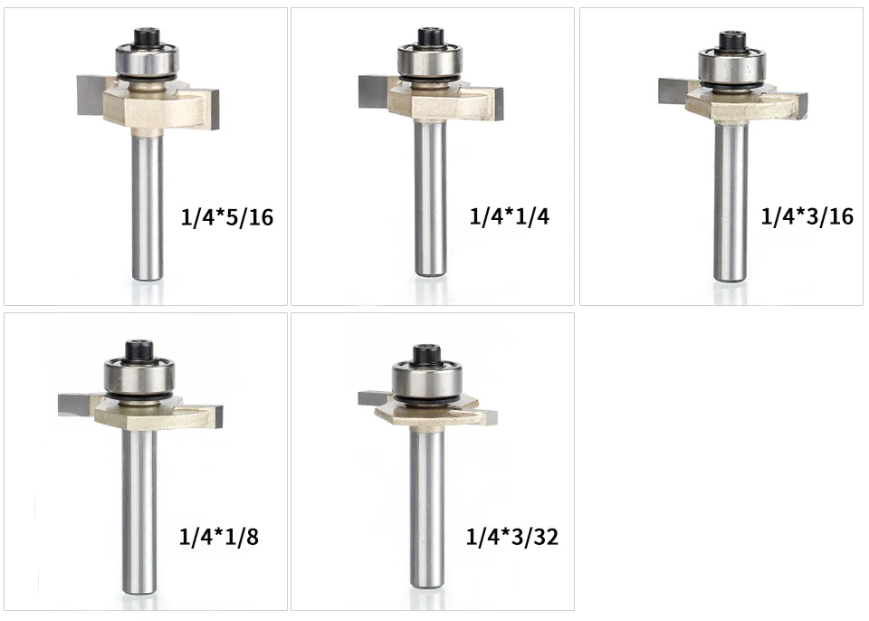 HUHAO 1 шт. 1/4 дюйма Rabbeting бит с подшипниками деревообрабатывающий инструмент Т-образные подшипники деревообрабатывающие фрезы для дерева 1/4