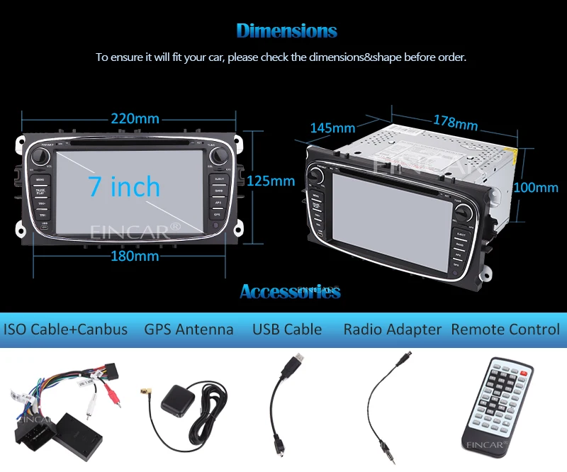 Discount Android 5.1 Car DVD Player Double Din Headunit GPS Car Stereo Navigation Bluetooth AutoRadio Audio For FORD/Focus/MondeoWiFi 10