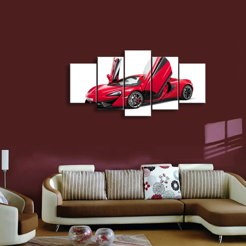 5 pieces high-definition print sports car canvas oil painting poster and wall art living room picture C5-10 (2)