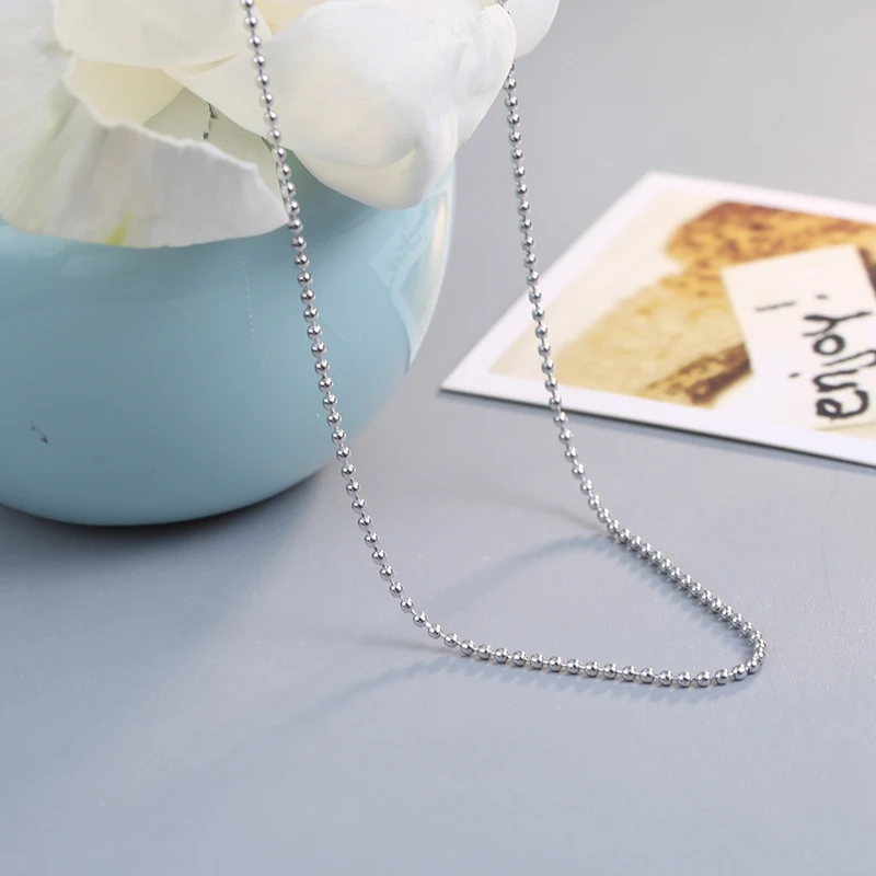 Sinya 925 sterling silver necklace chain Round beads design fashion DIY Jewelry biggest promotion 2017 Hot sale - Image 2